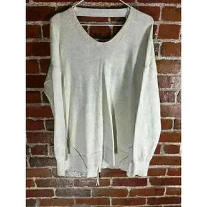 Poof NY Cream Sweater with Criss Cross Back, Size XL, Some Piling